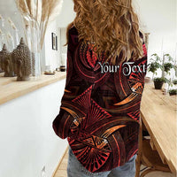 Personalised Polynesia Zodiac Aries Women Casual Shirt Galaxy Polynesian Pattern Chest Tattoo Style LT14 - Polynesian Pride