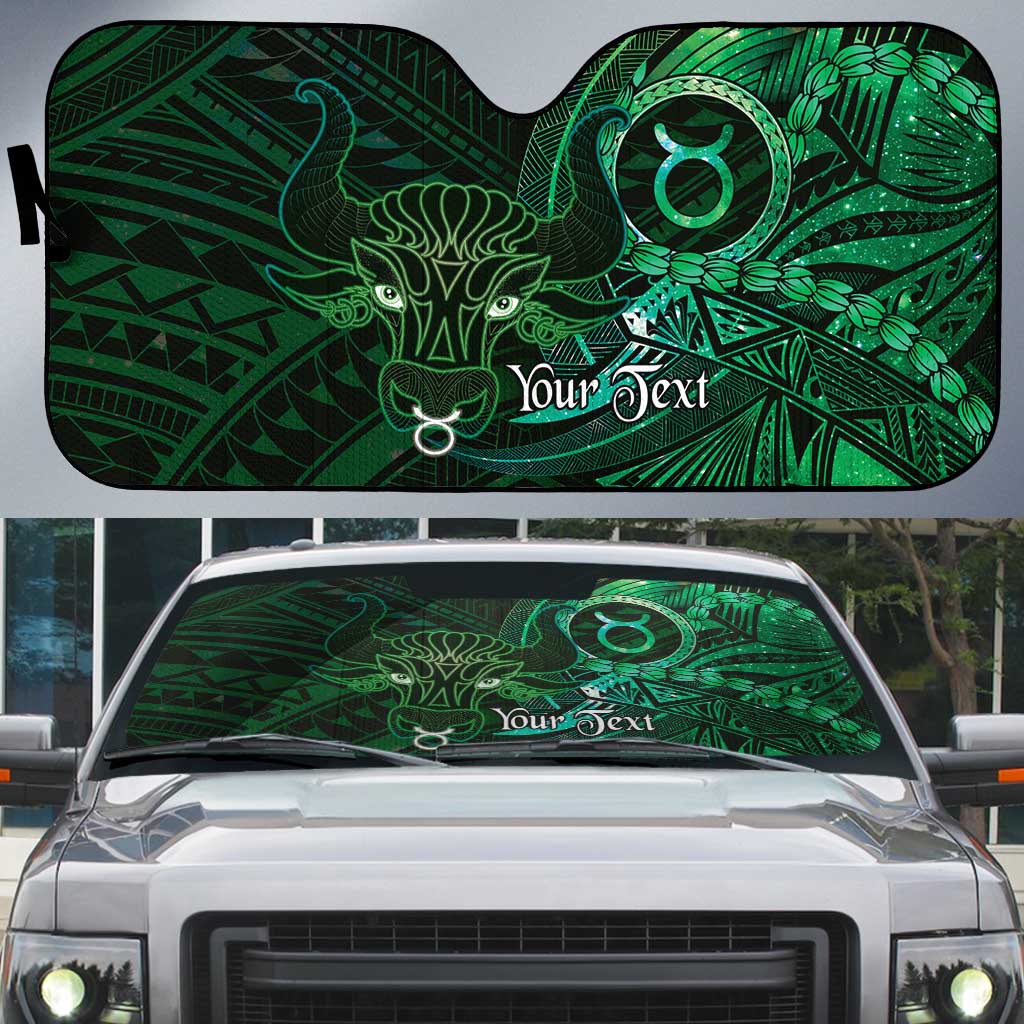 Personalised Polynesia Zodiac Taurus Auto Sun Shade Galaxy Polynesian Pattern Chest Tattoo Style LT14 Green - Polynesian Pride