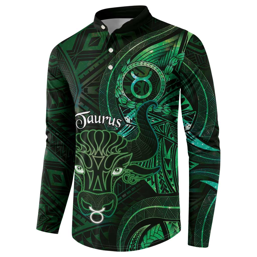 Personalised Polynesia Zodiac Taurus Button Sweatshirt Galaxy Polynesian Pattern Chest Tattoo Style LT14 - Polynesian Pride