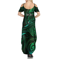 Personalised Polynesia Zodiac Taurus Family Matching Summer Maxi Dress and Hawaiian Shirt Galaxy Polynesian Pattern Chest Tattoo Style