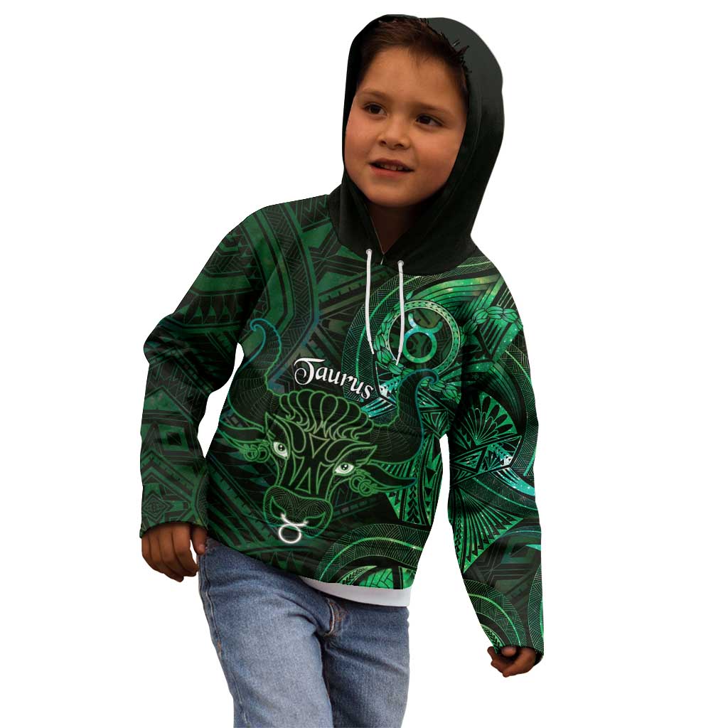 Personalised Polynesia Zodiac Taurus Kid Hoodie Galaxy Polynesian Pattern Chest Tattoo Style LT14 - Polynesian Pride