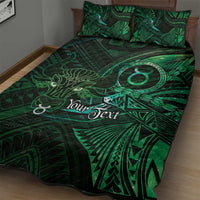 Personalised Polynesia Zodiac Taurus Quilt Bed Set Galaxy Polynesian Pattern Chest Tattoo Style