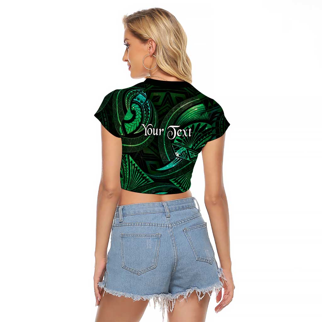 Personalised Polynesia Zodiac Taurus Raglan Cropped T Shirt Galaxy Polynesian Pattern Chest Tattoo Style LT14 - Polynesian Pride