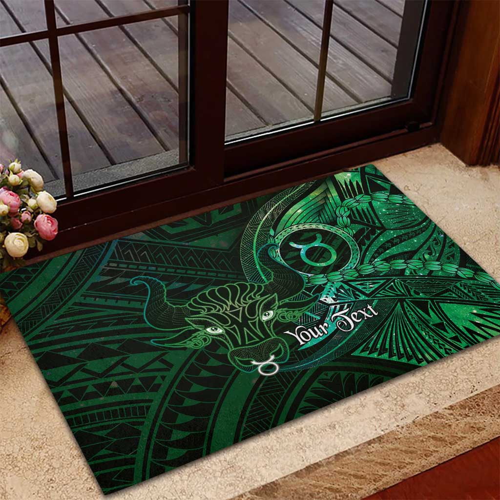 Personalised Polynesia Zodiac Taurus Rubber Doormat Galaxy Polynesian Pattern Chest Tattoo Style LT14 - Polynesian Pride