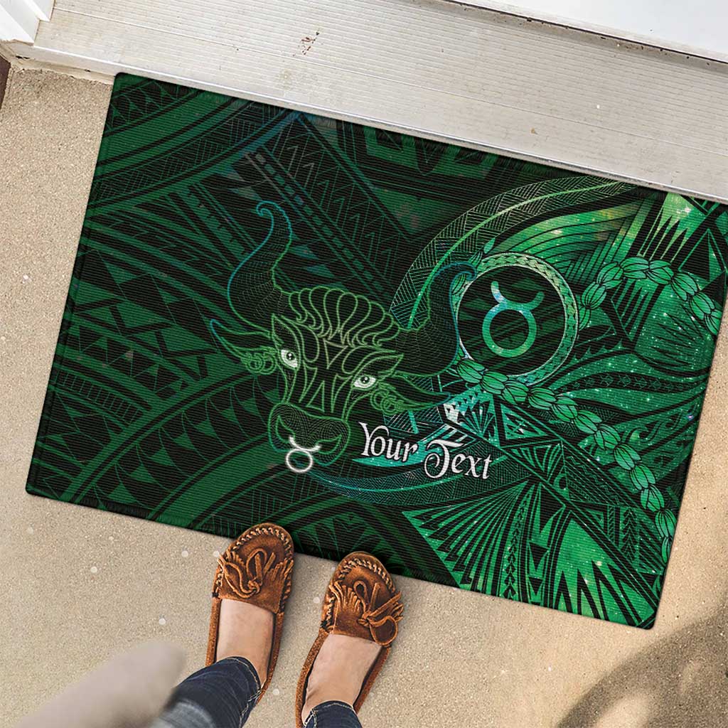 Personalised Polynesia Zodiac Taurus Rubber Doormat Galaxy Polynesian Pattern Chest Tattoo Style LT14 - Polynesian Pride