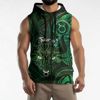Personalised Polynesia Zodiac Taurus Sleeveless Zip Hoodie Galaxy Polynesian Pattern Chest Tattoo Style LT14 - Polynesian Pride