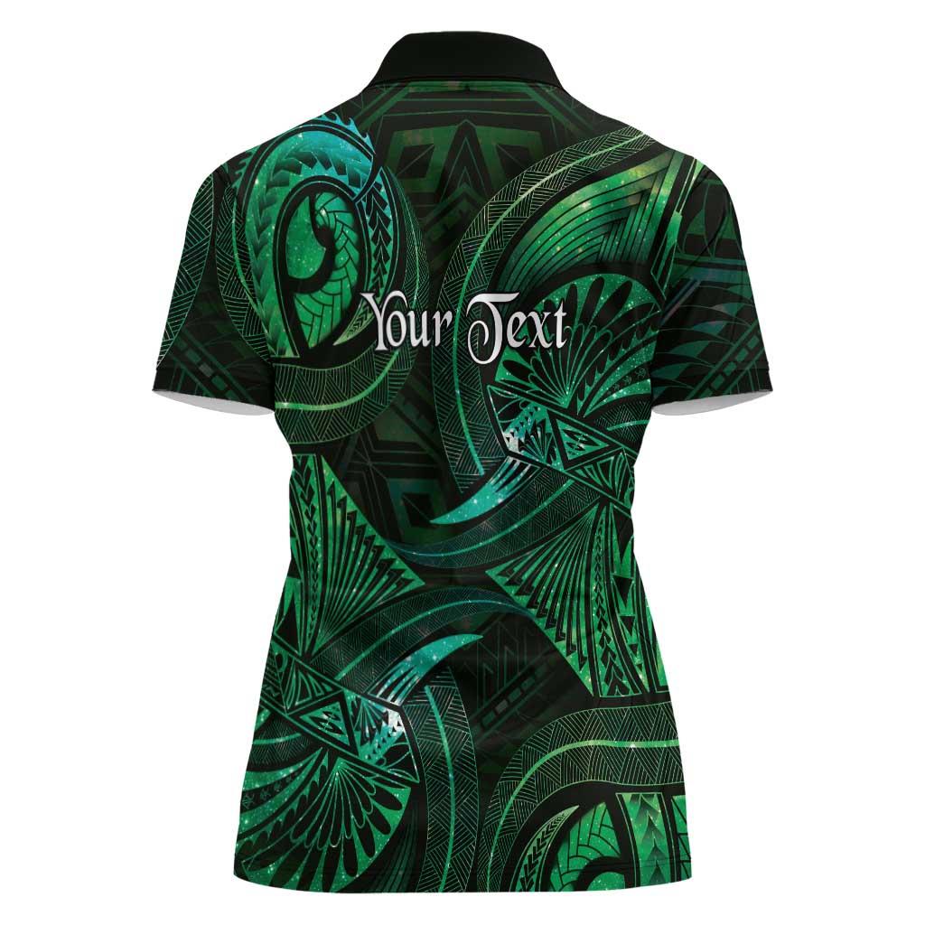 Personalised Polynesia Zodiac Taurus Women Polo Shirt Galaxy Polynesian Pattern Chest Tattoo Style LT14 - Polynesian Pride