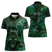 Personalised Polynesia Zodiac Taurus Women Polo Shirt Galaxy Polynesian Pattern Chest Tattoo Style LT14 - Polynesian Pride