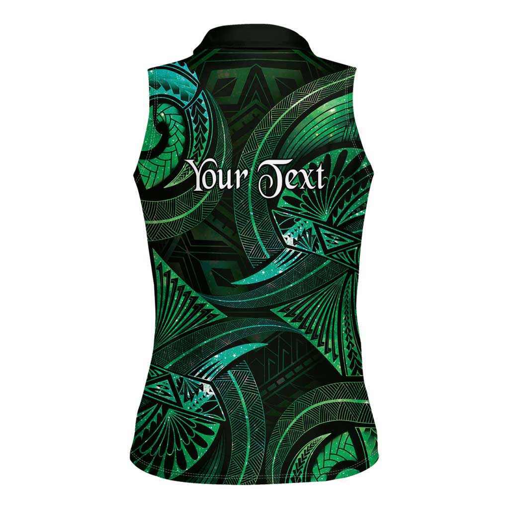 Personalised Polynesia Zodiac Taurus Women Sleeveless Polo Shirt Galaxy Polynesian Pattern Chest Tattoo Style LT14 - Polynesian Pride