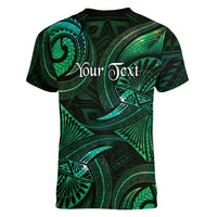 Personalised Polynesia Zodiac Taurus Women V-Neck T-Shirt Galaxy Polynesian Pattern Chest Tattoo Style LT14 - Polynesian Pride