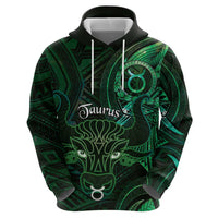 Personalised Polynesia Zodiac Taurus Zip Hoodie Galaxy Polynesian Pattern Chest Tattoo Style LT14 - Polynesian Pride
