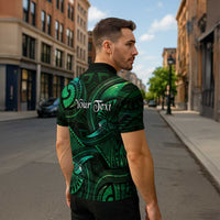 Personalised Polynesia Zodiac Taurus Zipper Polo Shirt Galaxy Polynesian Pattern Chest Tattoo Style LT14 - Polynesian Pride