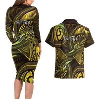 Personalised Polynesia Zodiac Gemini Couples Matching Long Sleeve Bodycon Dress and Hawaiian Shirt Galaxy Polynesian Pattern Chest Tattoo Style LT14 - Polynesian Pride