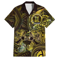Personalised Polynesia Zodiac Gemini Family Matching Off Shoulder Maxi Dress and Hawaiian Shirt Galaxy Polynesian Pattern Chest Tattoo Style