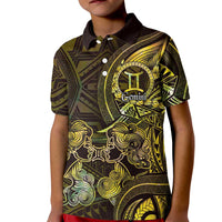 Personalised Polynesia Zodiac Gemini Kid Polo Shirt Galaxy Polynesian Pattern Chest Tattoo Style