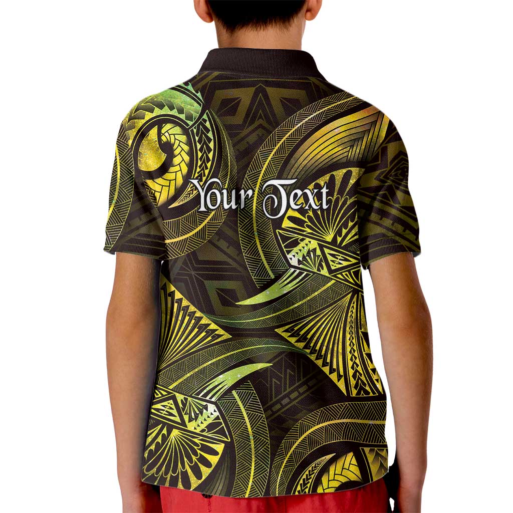 Personalised Polynesia Zodiac Gemini Kid Polo Shirt Galaxy Polynesian Pattern Chest Tattoo Style