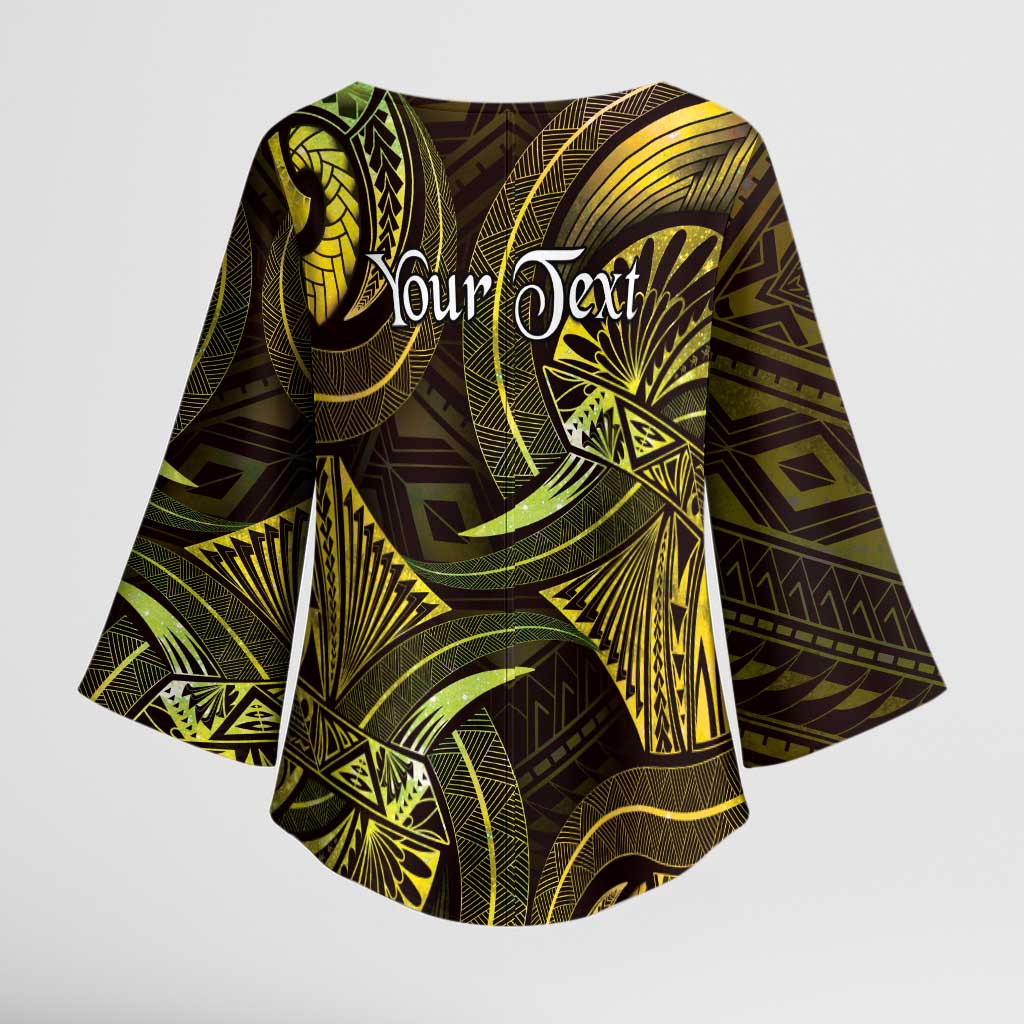 Personalised Polynesia Zodiac Gemini Kimono Sleeve Blouse Galaxy Polynesian Pattern Chest Tattoo Style