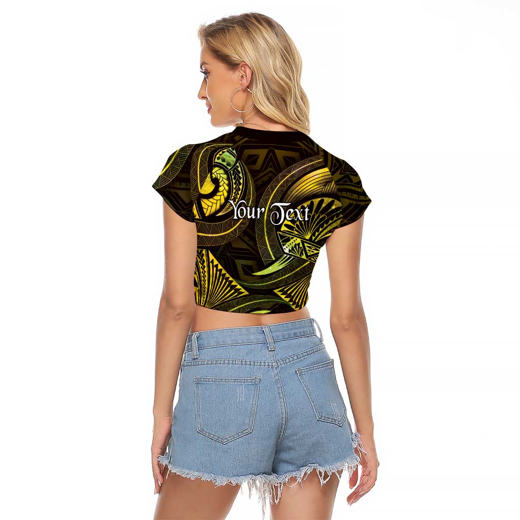 Personalised Polynesia Zodiac Gemini Raglan Cropped T Shirt Galaxy Polynesian Pattern Chest Tattoo Style LT14 - Polynesian Pride