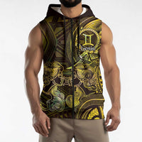 Personalised Polynesia Zodiac Gemini Sleeveless Zip Hoodie Galaxy Polynesian Pattern Chest Tattoo Style LT14 - Polynesian Pride