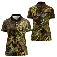 Personalised Polynesia Zodiac Gemini Women Polo Shirt Galaxy Polynesian Pattern Chest Tattoo Style LT14 - Polynesian Pride