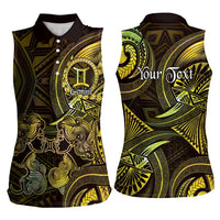 Personalised Polynesia Zodiac Gemini Women Sleeveless Polo Shirt Galaxy Polynesian Pattern Chest Tattoo Style LT14 - Polynesian Pride