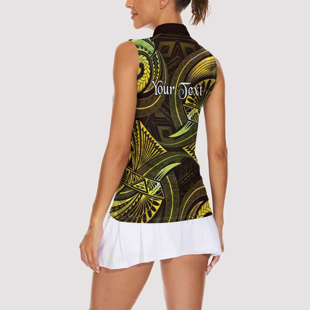 Personalised Polynesia Zodiac Gemini Women Sleeveless Polo Shirt Galaxy Polynesian Pattern Chest Tattoo Style LT14 - Polynesian Pride