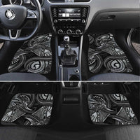 Personalised Polynesia Zodiac Cancer Car Mats Galaxy Polynesian Pattern Chest Tattoo Style LT14 Set 4pcs Black - Polynesian Pride