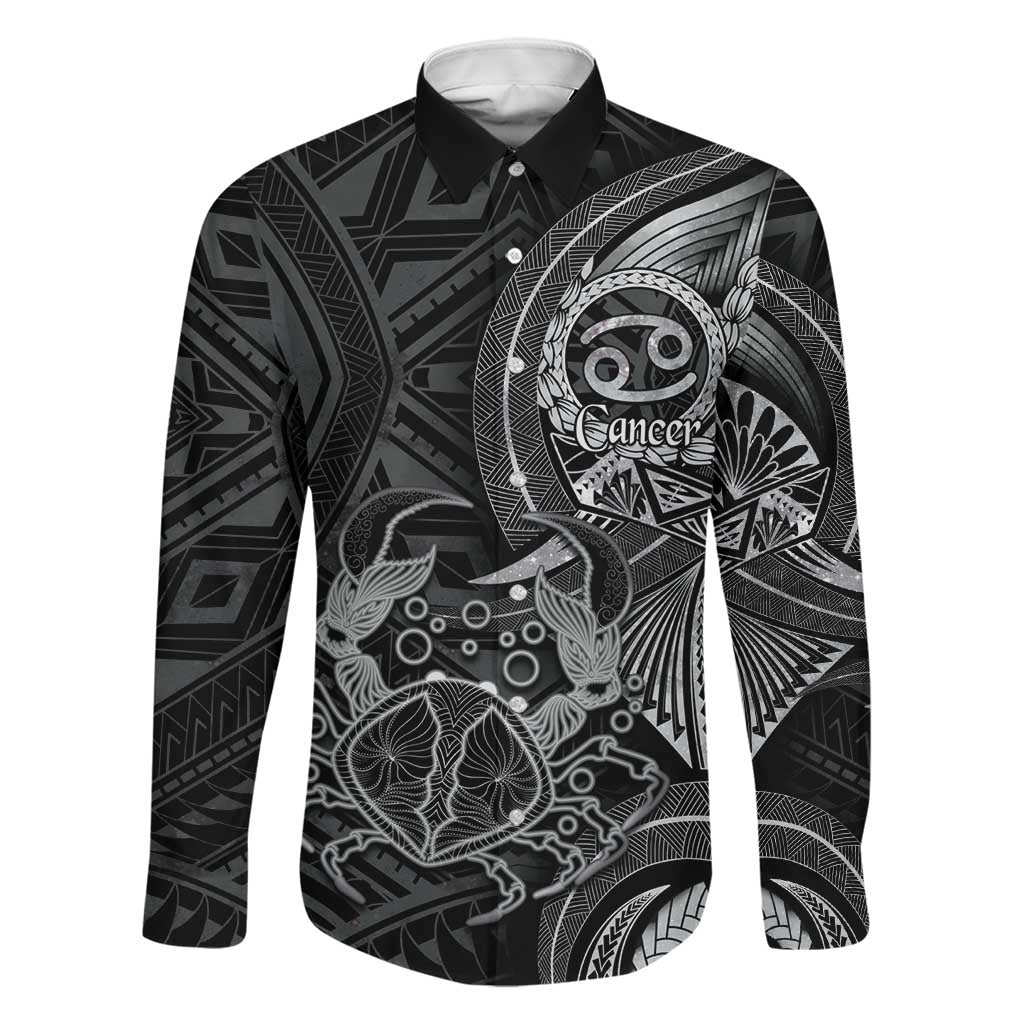 Personalised Polynesia Zodiac Cancer Family Matching Long Sleeve Bodycon Dress and Hawaiian Shirt Galaxy Polynesian Pattern Chest Tattoo Style