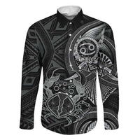 Personalised Polynesia Zodiac Cancer Family Matching Mermaid Dress and Hawaiian Shirt Galaxy Polynesian Pattern Chest Tattoo Style