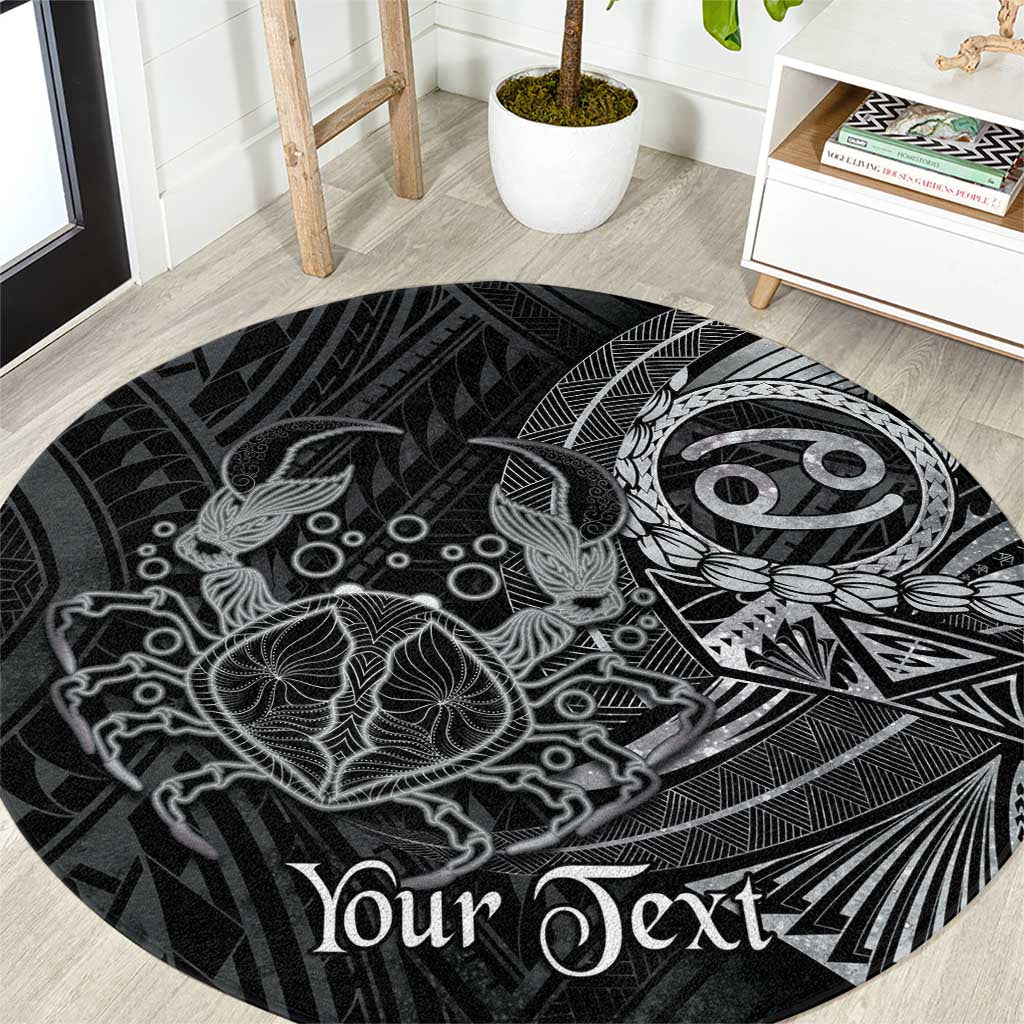 Personalised Polynesia Zodiac Cancer Round Carpet Galaxy Polynesian Pattern Chest Tattoo Style