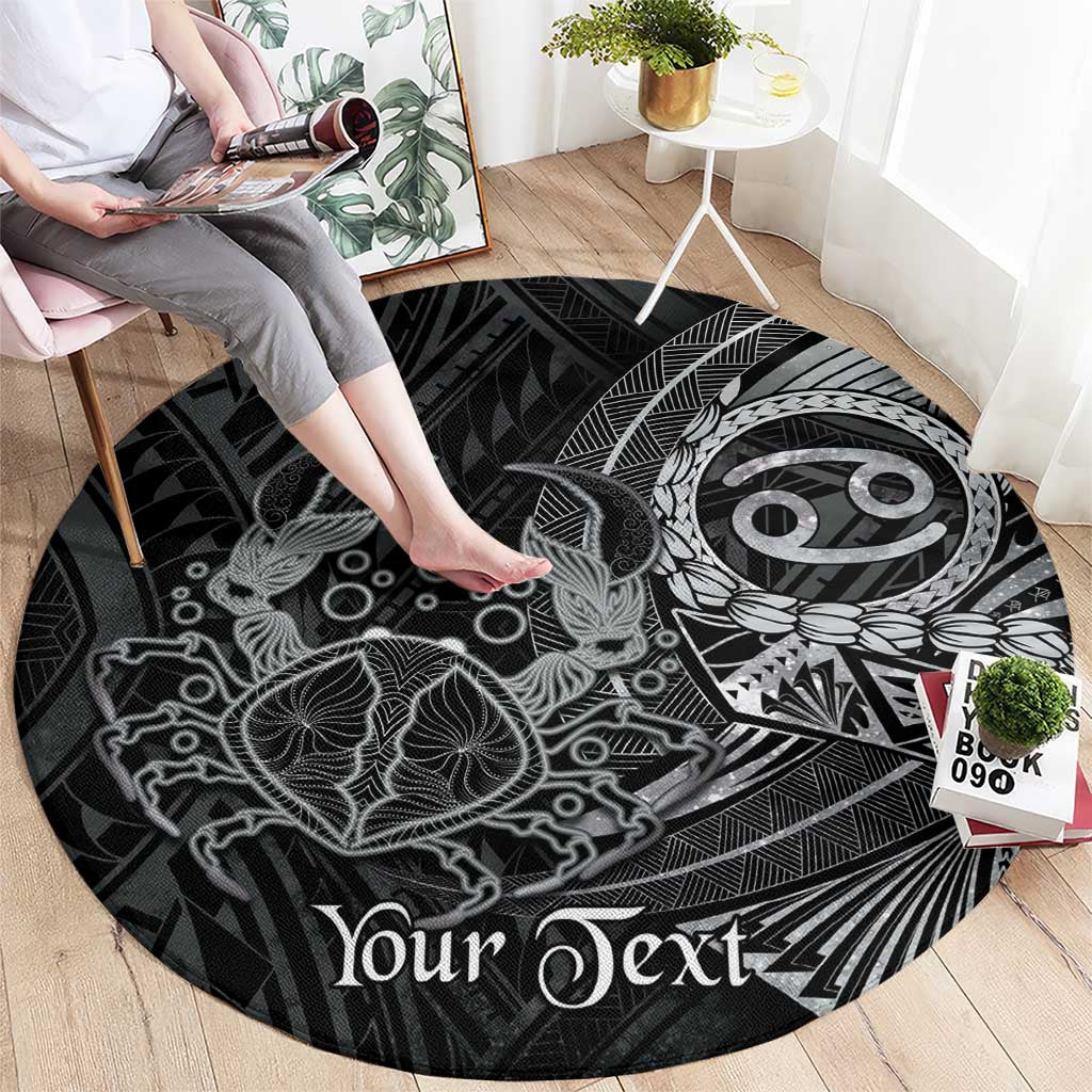 Personalised Polynesia Zodiac Cancer Round Carpet Galaxy Polynesian Pattern Chest Tattoo Style