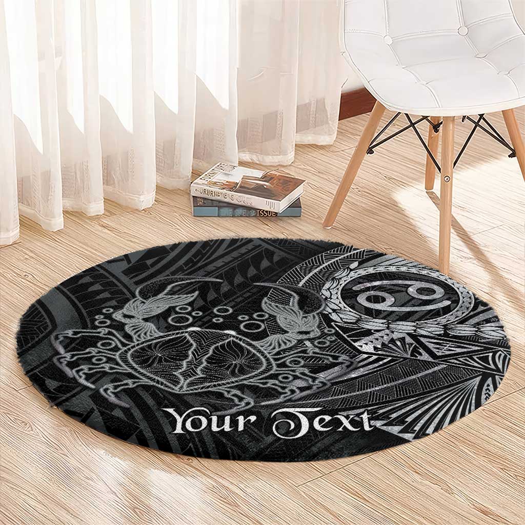 Personalised Polynesia Zodiac Cancer Round Carpet Galaxy Polynesian Pattern Chest Tattoo Style