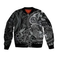 Personalised Polynesia Zodiac Cancer Sleeve Zip Bomber Jacket Galaxy Polynesian Pattern Chest Tattoo Style