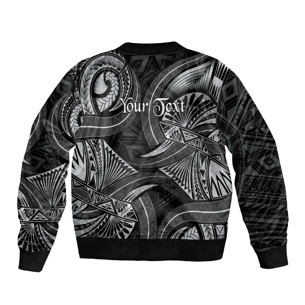 Personalised Polynesia Zodiac Cancer Sleeve Zip Bomber Jacket Galaxy Polynesian Pattern Chest Tattoo Style