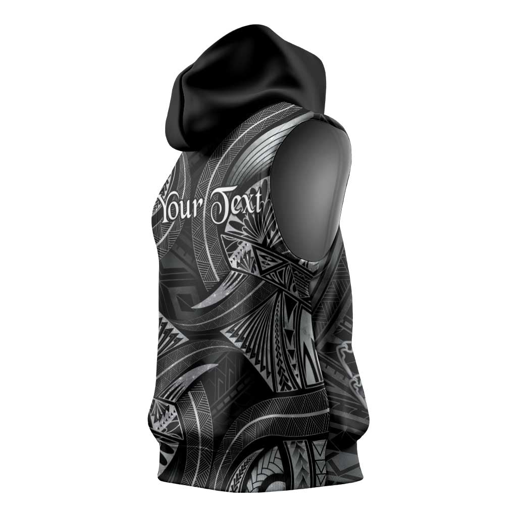 Personalised Polynesia Zodiac Cancer Sleeveless Hoodie Galaxy Polynesian Pattern Chest Tattoo Style LT14 - Polynesian Pride
