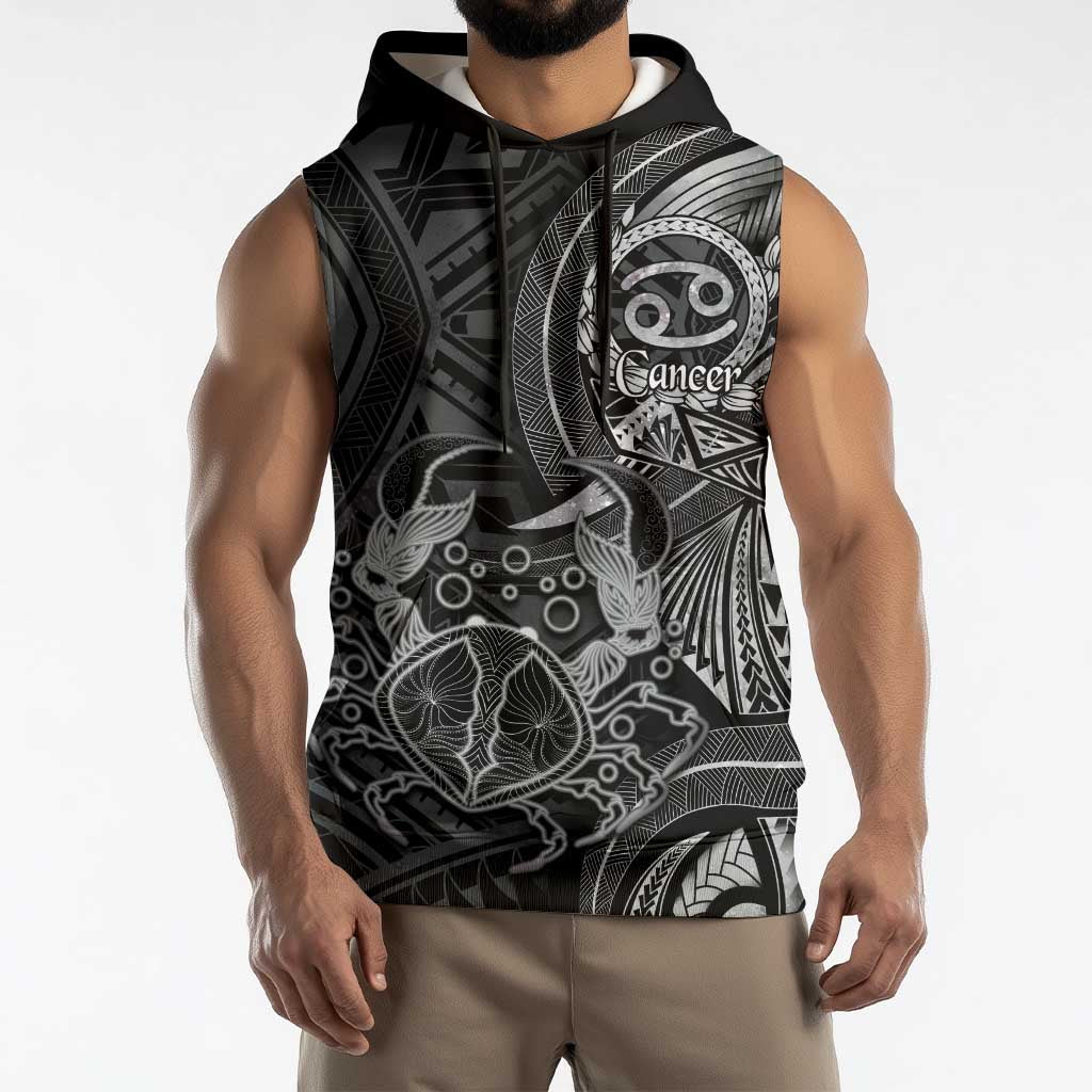 Personalised Polynesia Zodiac Cancer Sleeveless Hoodie Galaxy Polynesian Pattern Chest Tattoo Style LT14 - Polynesian Pride
