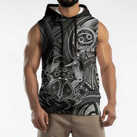 Personalised Polynesia Zodiac Cancer Sleeveless Hoodie Galaxy Polynesian Pattern Chest Tattoo Style LT14 - Polynesian Pride
