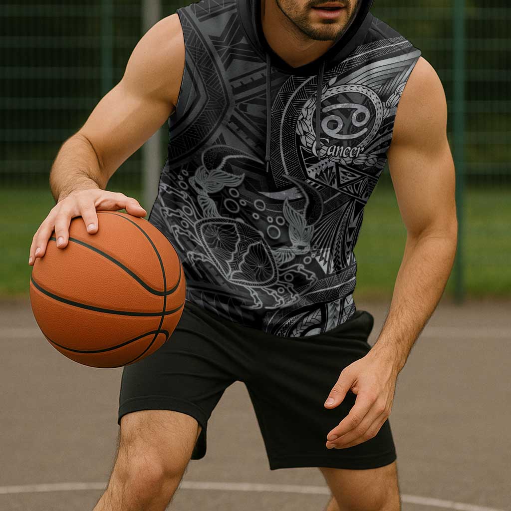 Personalised Polynesia Zodiac Cancer Sleeveless Hoodie Galaxy Polynesian Pattern Chest Tattoo Style LT14 - Polynesian Pride