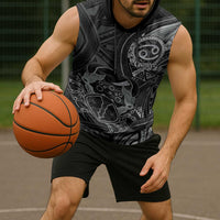 Personalised Polynesia Zodiac Cancer Sleeveless Hoodie Galaxy Polynesian Pattern Chest Tattoo Style LT14 - Polynesian Pride