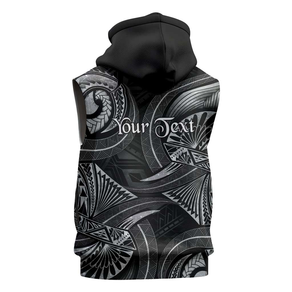Personalised Polynesia Zodiac Cancer Sleeveless Zip Hoodie Galaxy Polynesian Pattern Chest Tattoo Style LT14 - Polynesian Pride