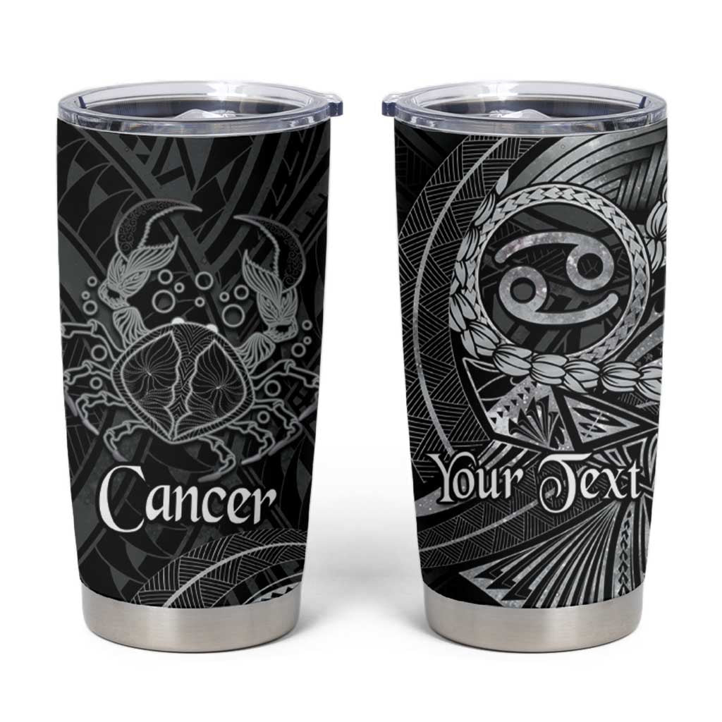 Personalised Polynesia Zodiac Cancer Tumbler Cup Galaxy Polynesian Pattern Chest Tattoo Style