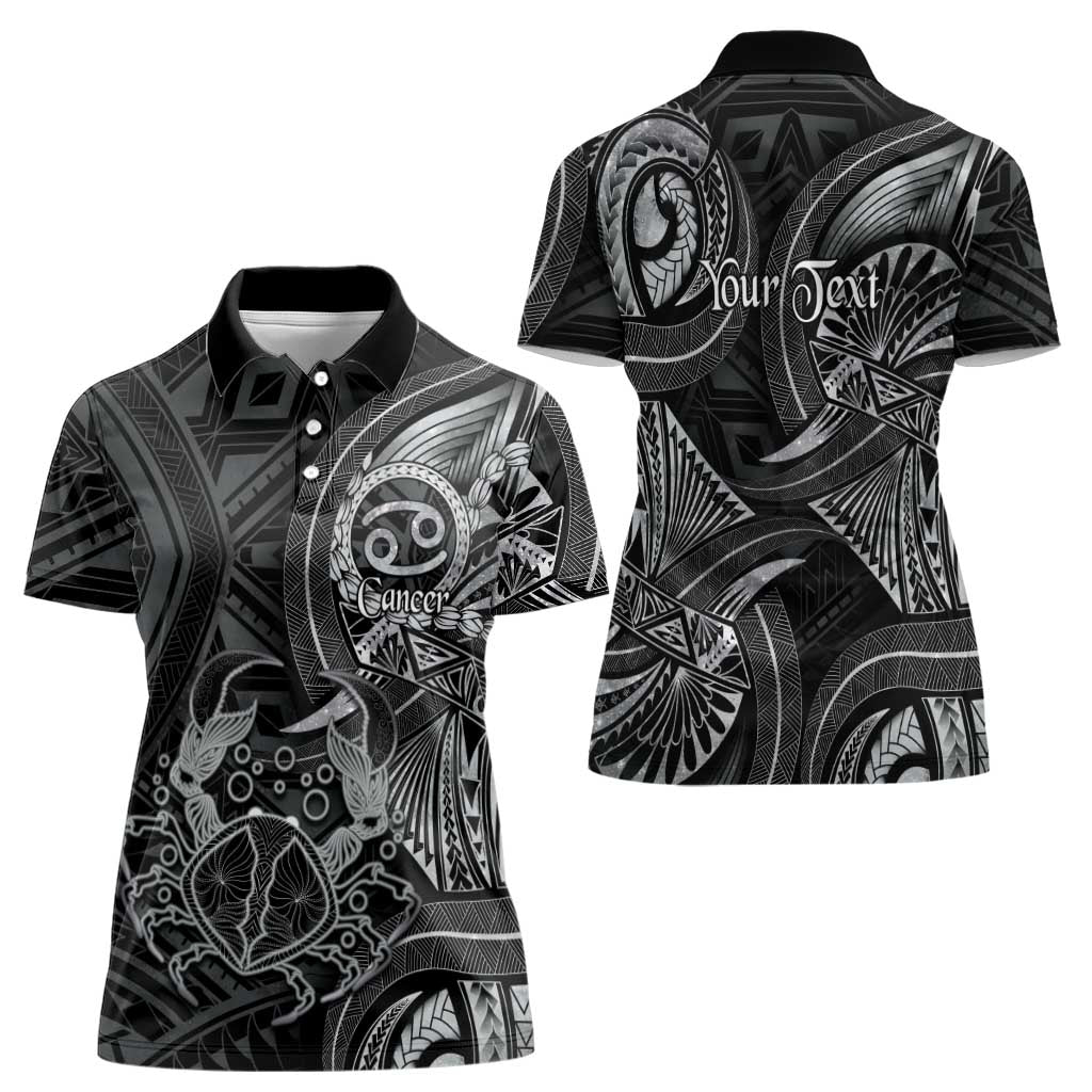 Personalised Polynesia Zodiac Cancer Women Polo Shirt Galaxy Polynesian Pattern Chest Tattoo Style LT14 - Polynesian Pride