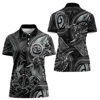 Personalised Polynesia Zodiac Cancer Women Polo Shirt Galaxy Polynesian Pattern Chest Tattoo Style LT14 - Polynesian Pride