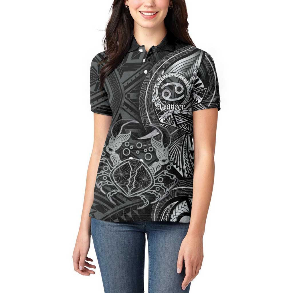 Personalised Polynesia Zodiac Cancer Women Polo Shirt Galaxy Polynesian Pattern Chest Tattoo Style LT14 - Polynesian Pride