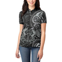 Personalised Polynesia Zodiac Cancer Women Polo Shirt Galaxy Polynesian Pattern Chest Tattoo Style LT14 - Polynesian Pride