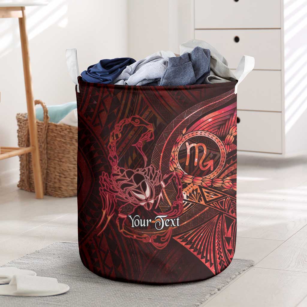 Personalised Polynesia Zodiac Scorpio Laundry Basket Galaxy Polynesian Pattern Chest Tattoo Style