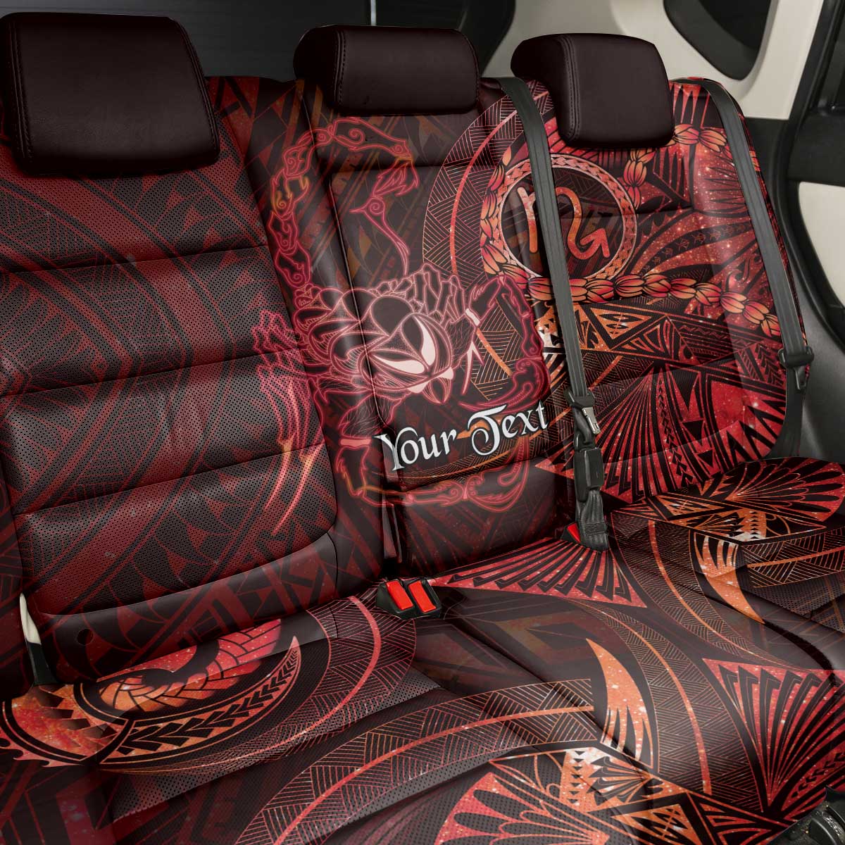 Personalised Polynesia Zodiac Scorpio Back Car Seat Cover Galaxy Polynesian Pattern Chest Tattoo Style LT14 - Polynesian Pride