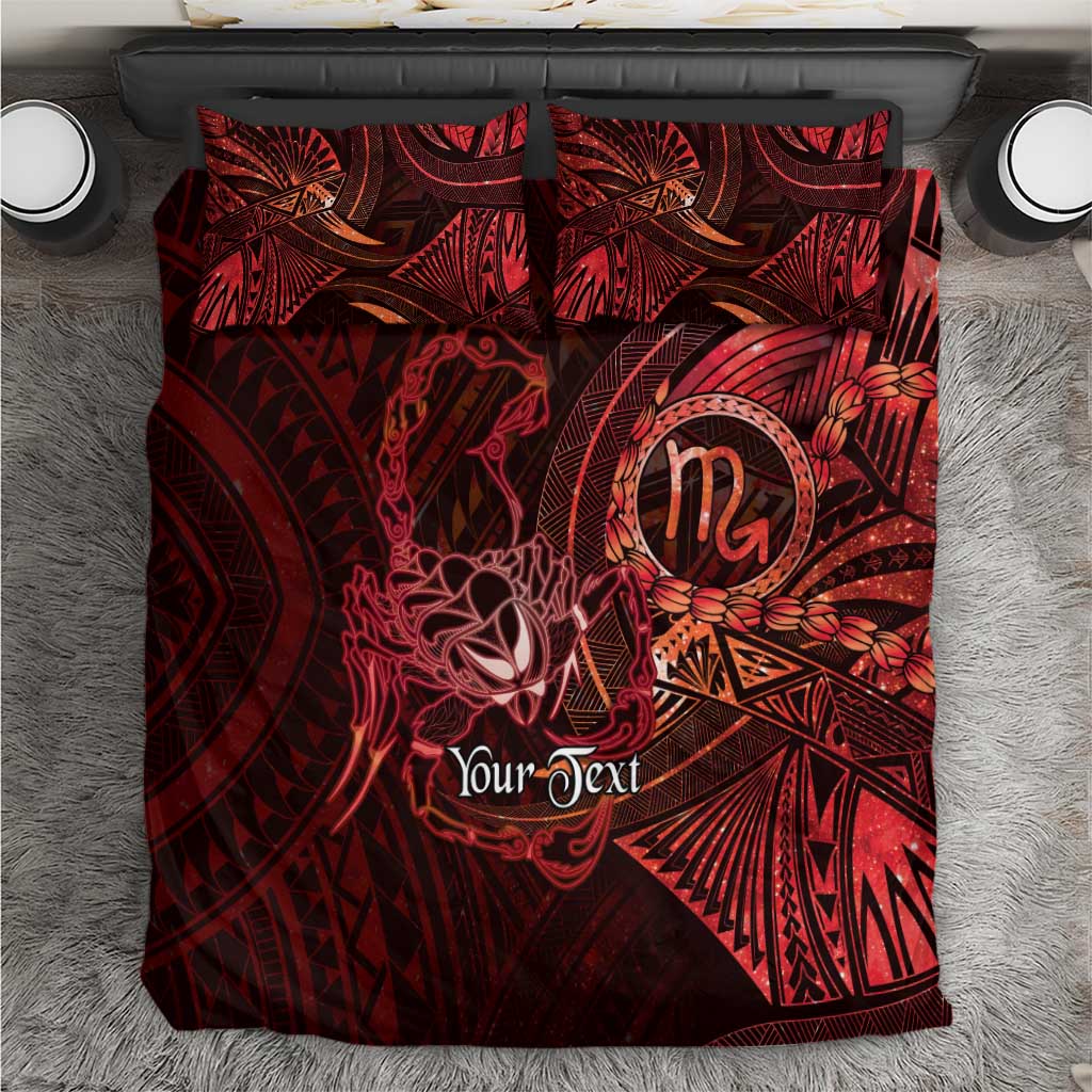 Personalised Polynesia Zodiac Scorpio Bedding Set Galaxy Polynesian Pattern Chest Tattoo Style