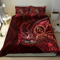 Personalised Polynesia Zodiac Scorpio Bedding Set Galaxy Polynesian Pattern Chest Tattoo Style