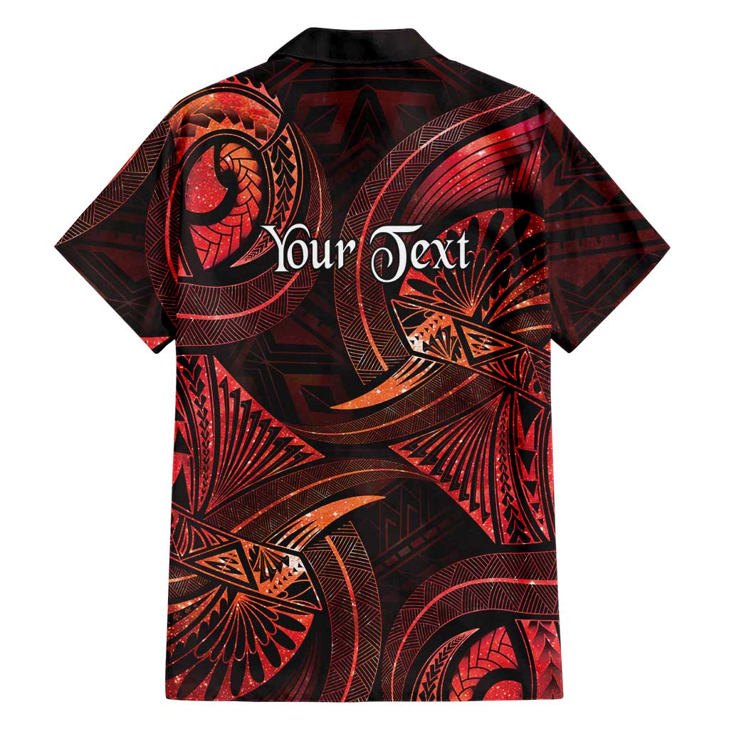 Personalised Polynesia Zodiac Scorpio Family Matching Long Sleeve Bodycon Dress and Hawaiian Shirt Galaxy Polynesian Pattern Chest Tattoo Style